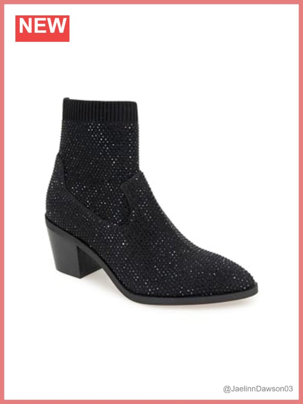 Pointed Toe Pull-On Ankle Bootie with Comfort Insole and Block Heel